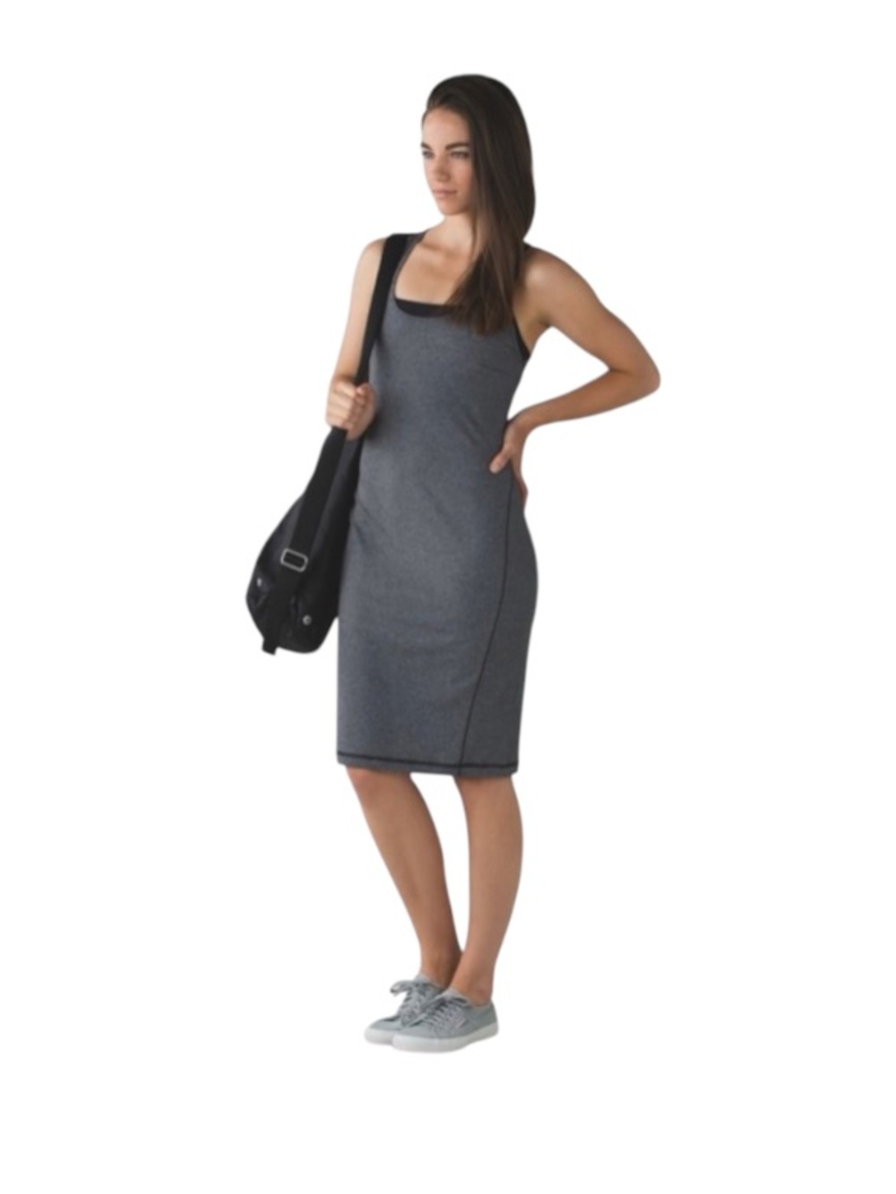 Lululemon Go For It Dress Gray Knee Length Active Dress Casual Tank Dress